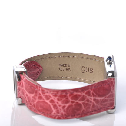 Cartier Stainless Steel Alligator 24mm Tank Solo Quartz Watch Red 7 of 7