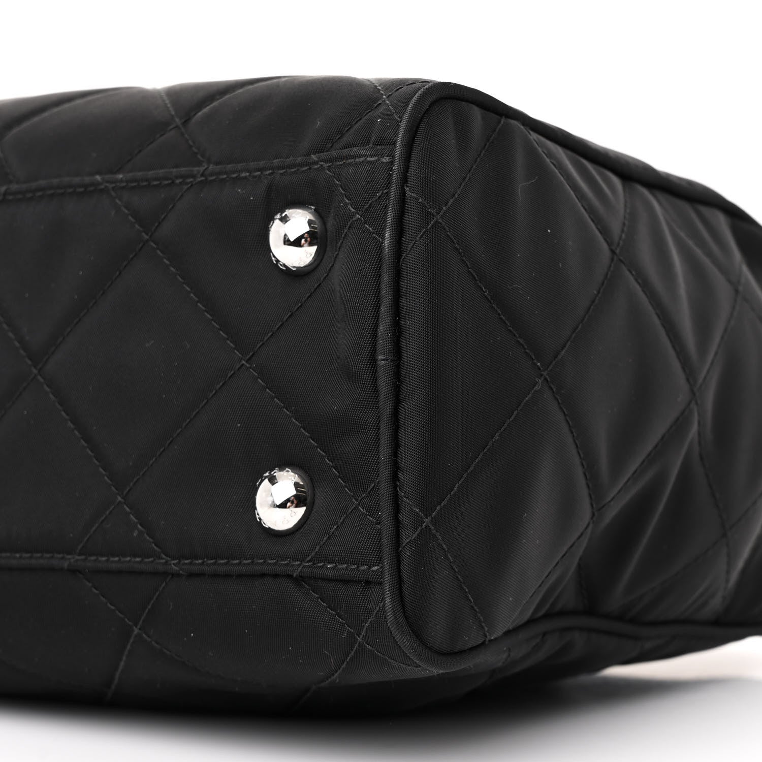 Prada Nylon Tessuto Impuntu Quilted Shoulder Bag Black 11 of 11