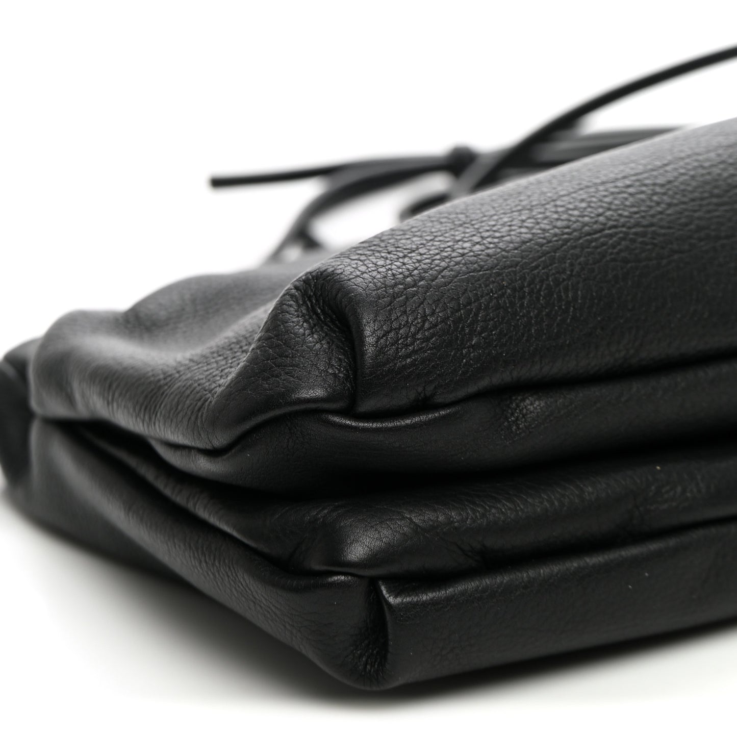 Grained Calfskin Bourse Clutch Black