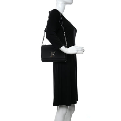 Louis Vuitton Calfskin Lockme Clutch Black 12 of 12