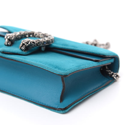 Gucci Velvet Super Mini Dionysus Shoulder Bag Pavone Cyan 8 of 11