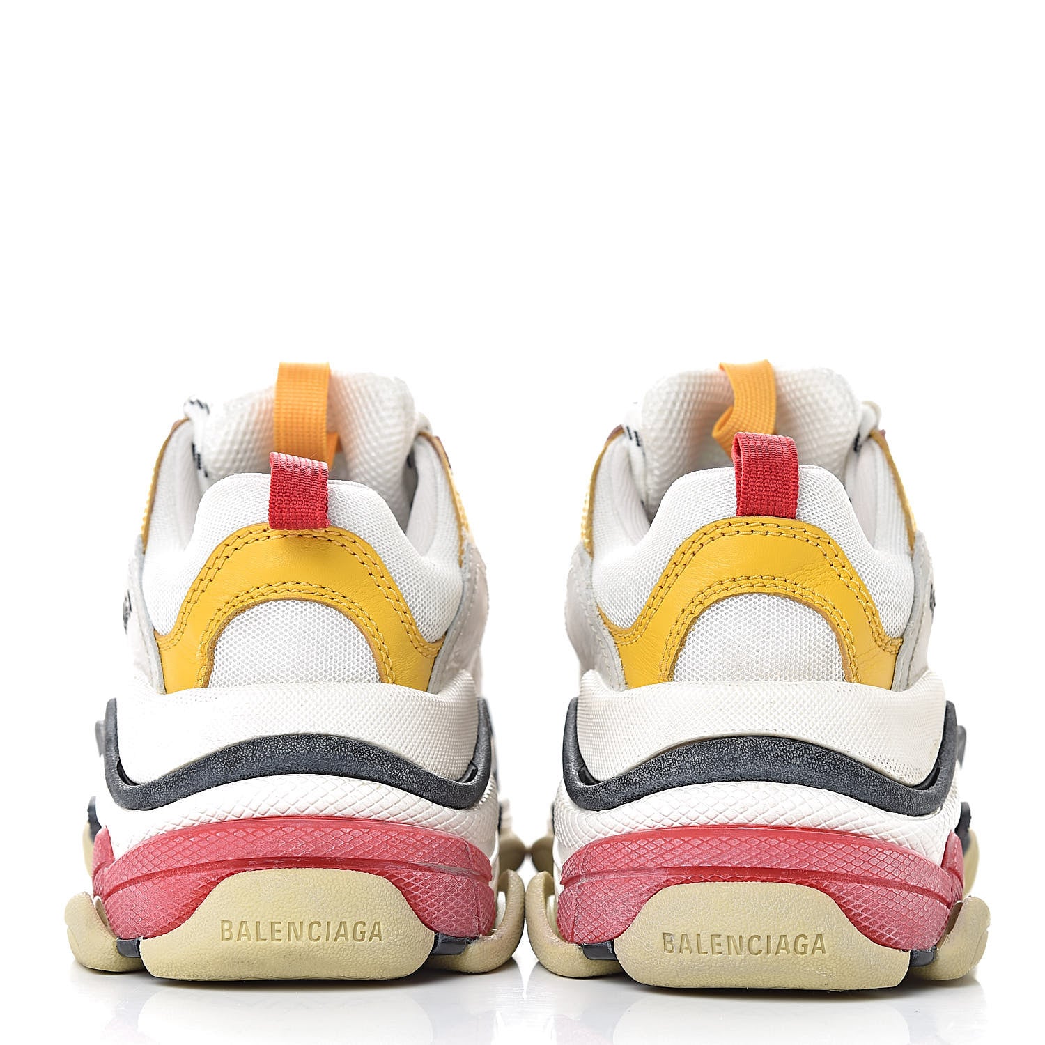 Balenciaga Mesh Nubuck Womens Triple S Sneakers 35 White Gris Jaune Rose 11 of 13