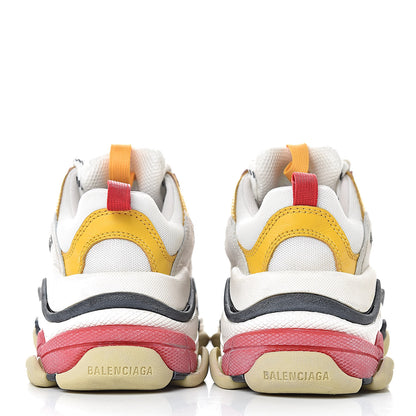 Balenciaga Mesh Nubuck Womens Triple S Sneakers 35 White Gris Jaune Rose 11 of 13