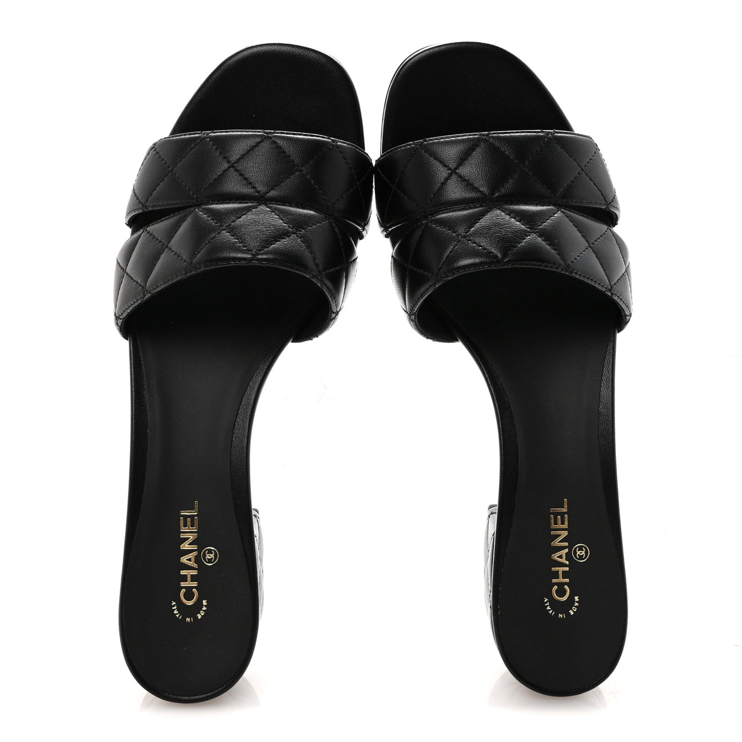 Lambskin Quilted Mules 40 Black