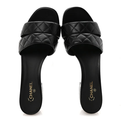 Chanel Lambskin Quilted Mules 40 Black 2 of 10