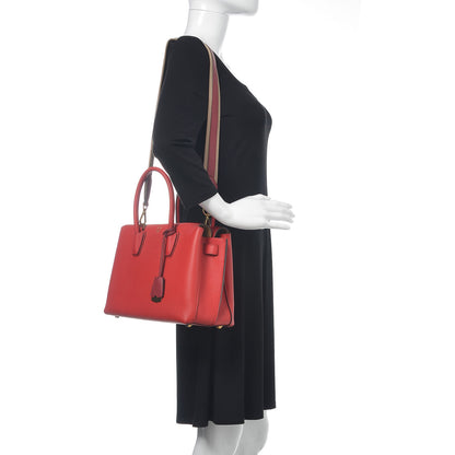 MCM Grained Calfskin Medium Milla Tote Red 2 of 10