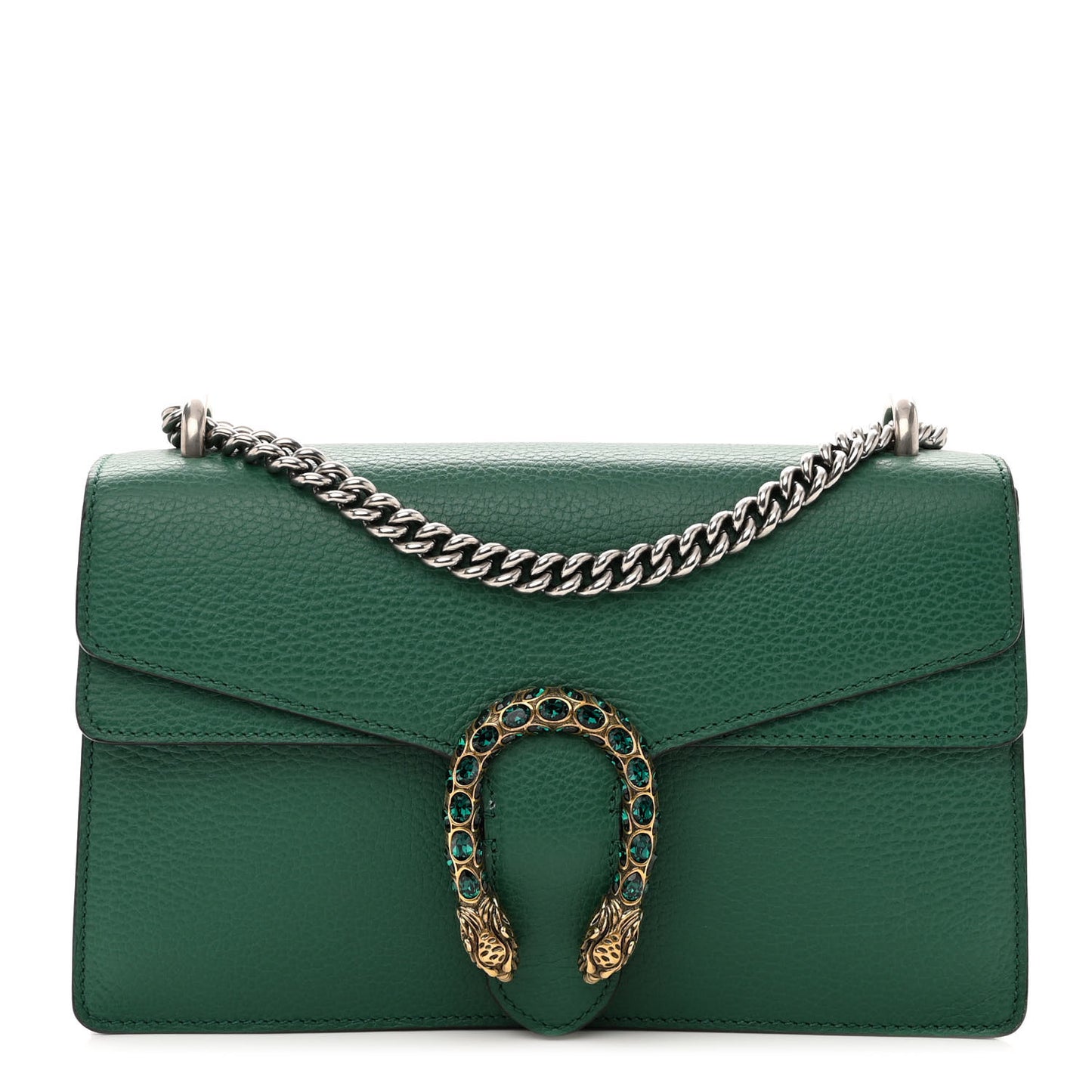 Pebbled Calfskin Small Dionysus Shoulder Bag Emerald