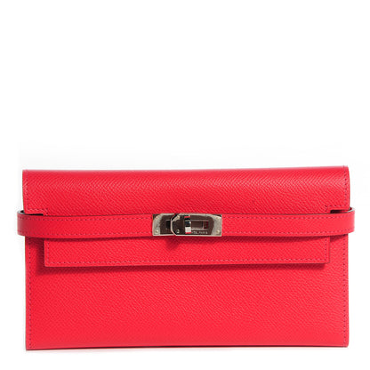 Hermes Epsom Kelly Tri-Fold Wallet Rouge Vif 1 of 15