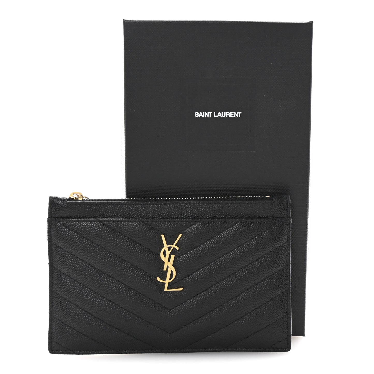 Grain De Poudre Chevron Monogram Bill Pouch Black