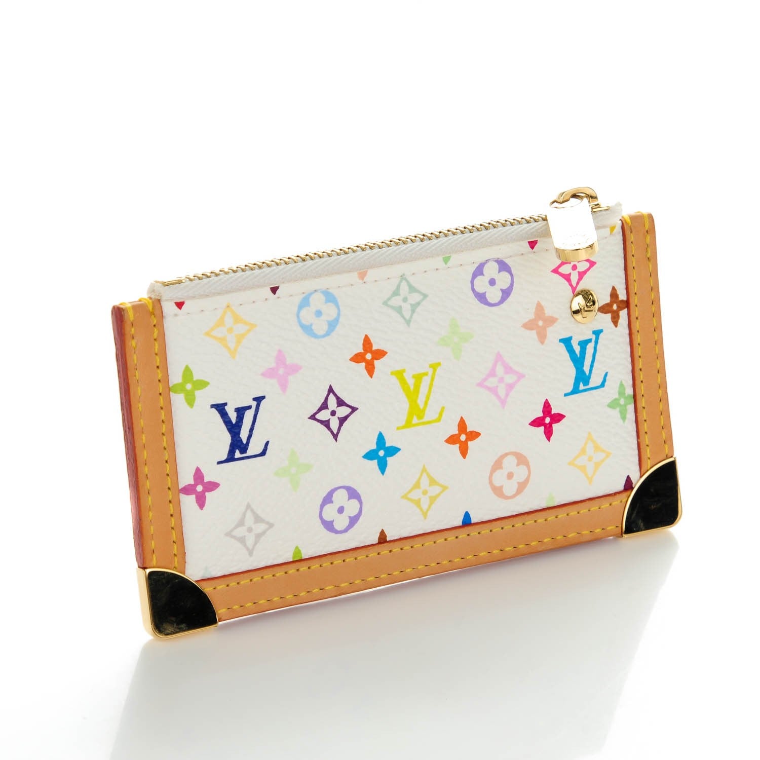 Louis Vuitton Monogram Multicolor Key Pouch White 3 of 7