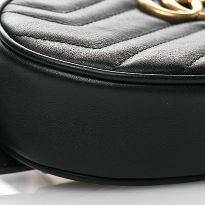 Gucci Calfskin Matelasse GG Marmont Belt Bag 85 34 Black 10 of 11