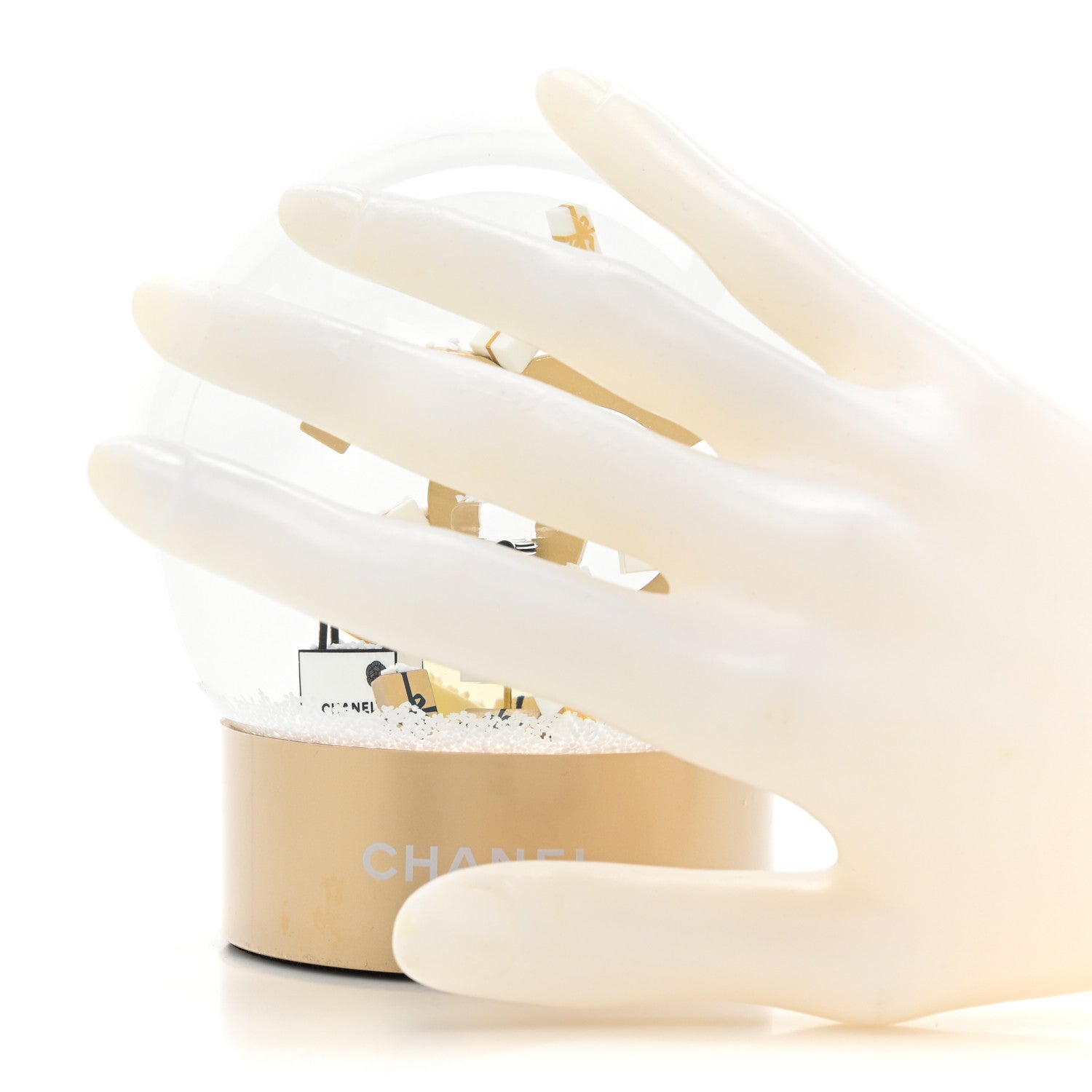 Chanel Glass CC Shopping Bag Snow Globe Gold 2 of 5