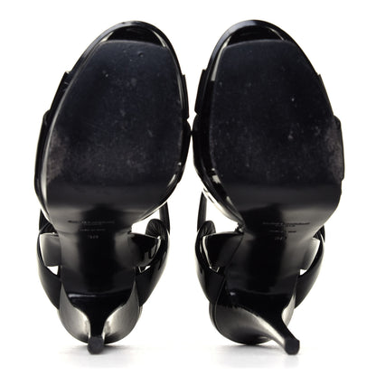 Saint Laurent Patent Tribute 105 Platform Sandals 38 Black 6 of 6