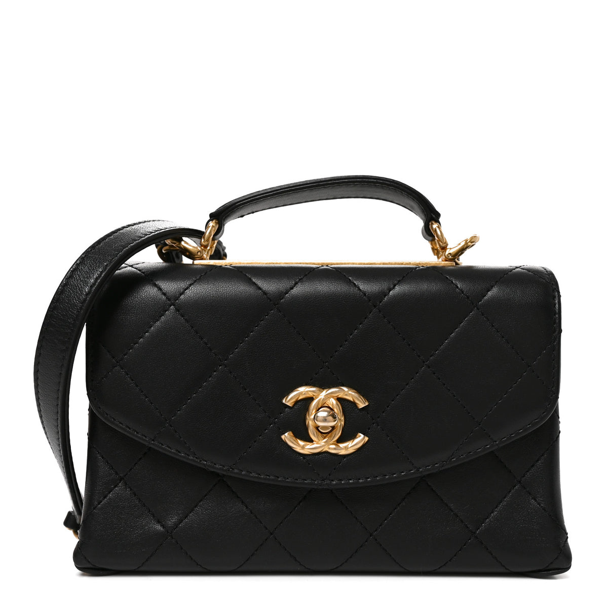Chanel Lambskin Quilted Mini Trendy Spirit Top Handle Flap Black 1 of 10