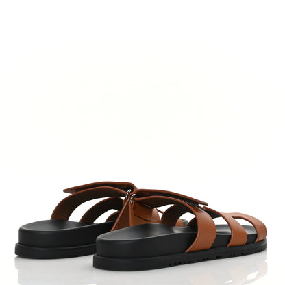 Hermes Epsom Womens Chypre Sandals 38 Natural 4 of 8