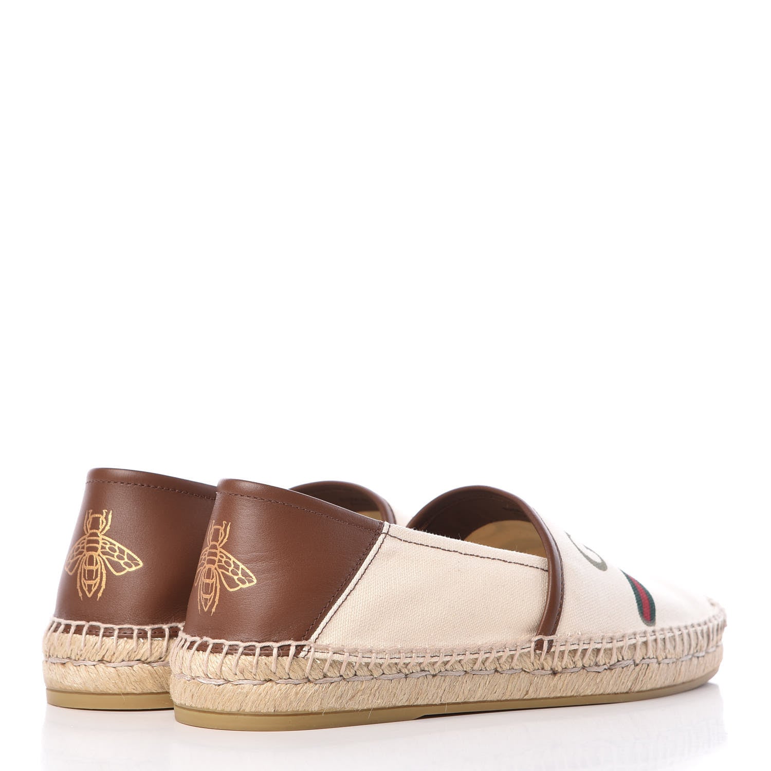 Gucci Canvas Miro Soft Calfskin Logo Mens Espadrilles 6 Greggio Cuir 4 of 15
