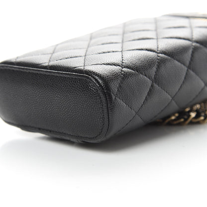 Chanel Caviar Quilted Phone Holder With Chain Black 10 of 12