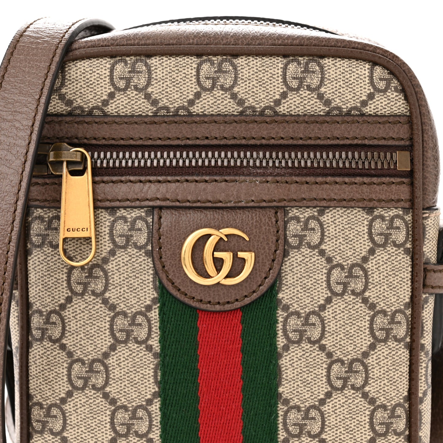 GG Supreme Monogram Web Mini Ophidia Messenger Brown