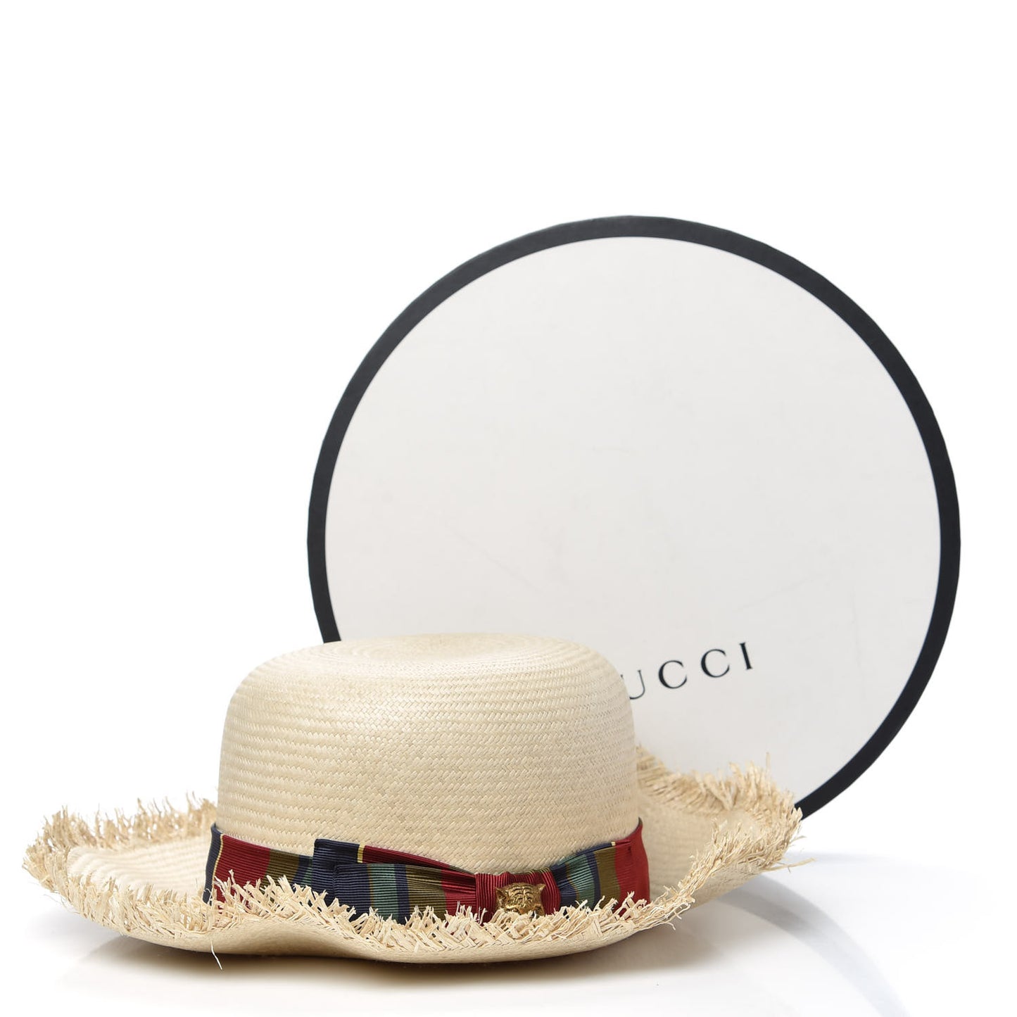 Raffia Ribbon Striped Panama Hat 59 Natural