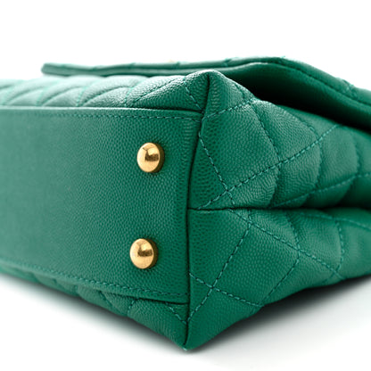 Chanel Caviar Quilted Mini Coco Handle Flap Green 10 of 11