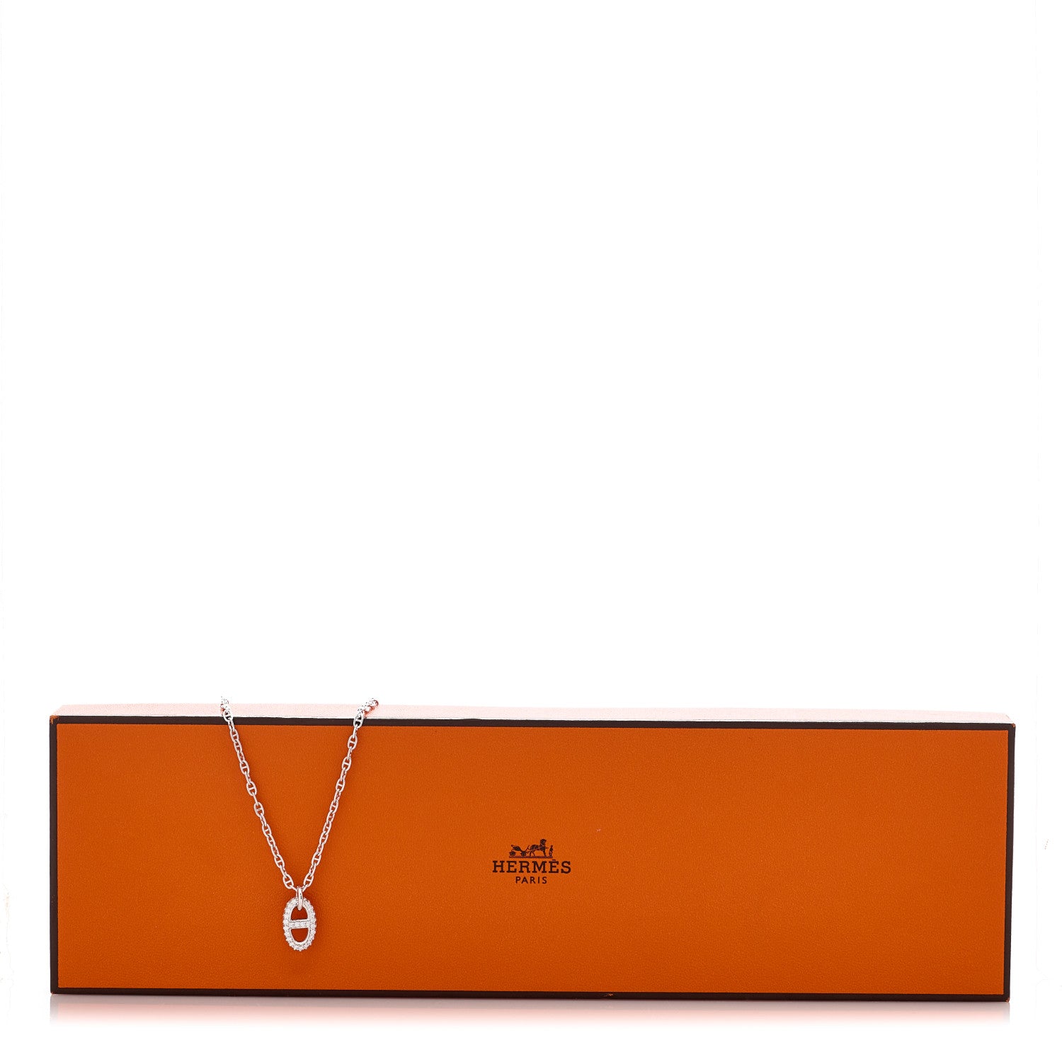 Hermes 18K White Gold Diamond New Farandole Pendant Necklace ST 5 of 5
