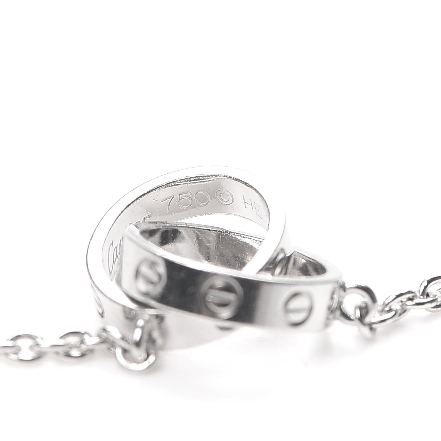 18K White Gold Interlocking LOVE Necklace