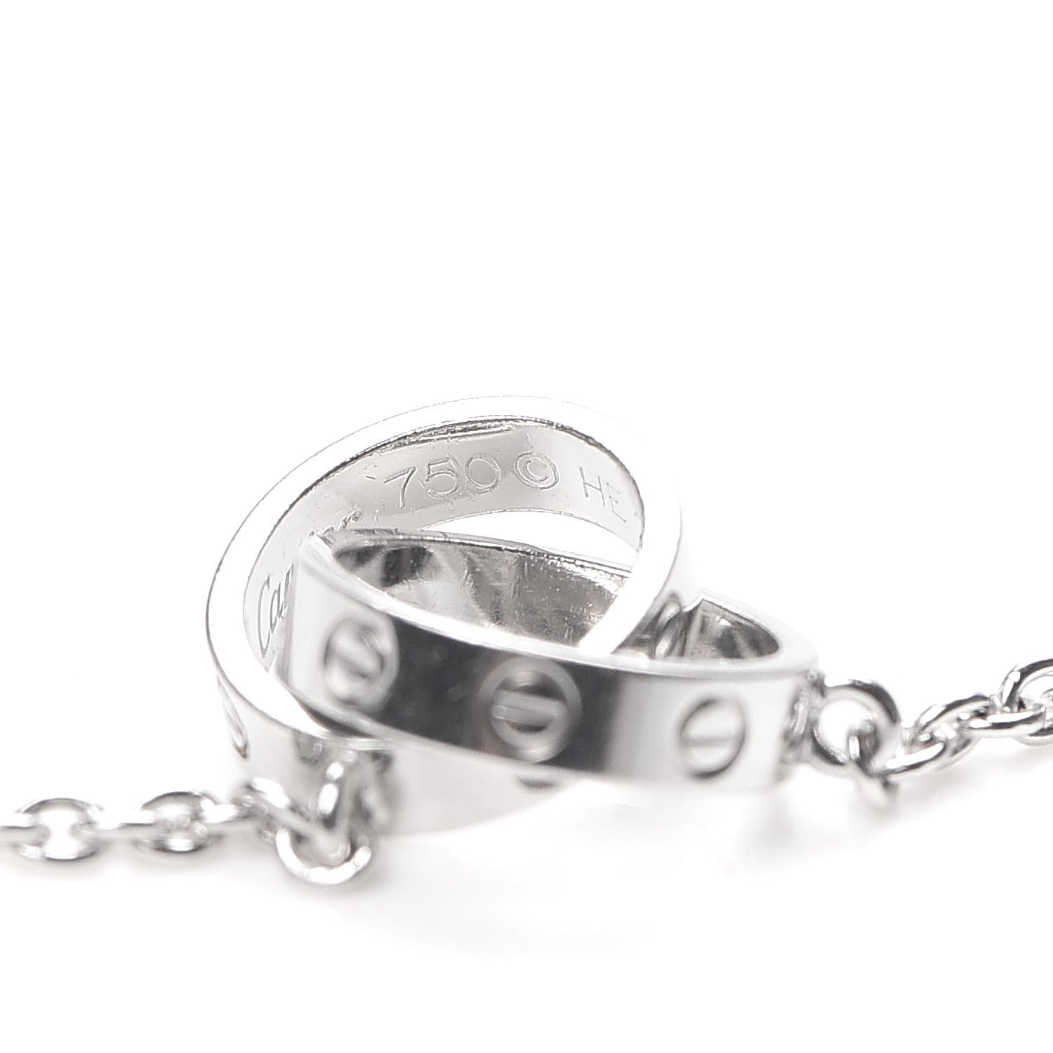 Cartier 18K White Gold Interlocking LOVE Necklace 6 of 7
