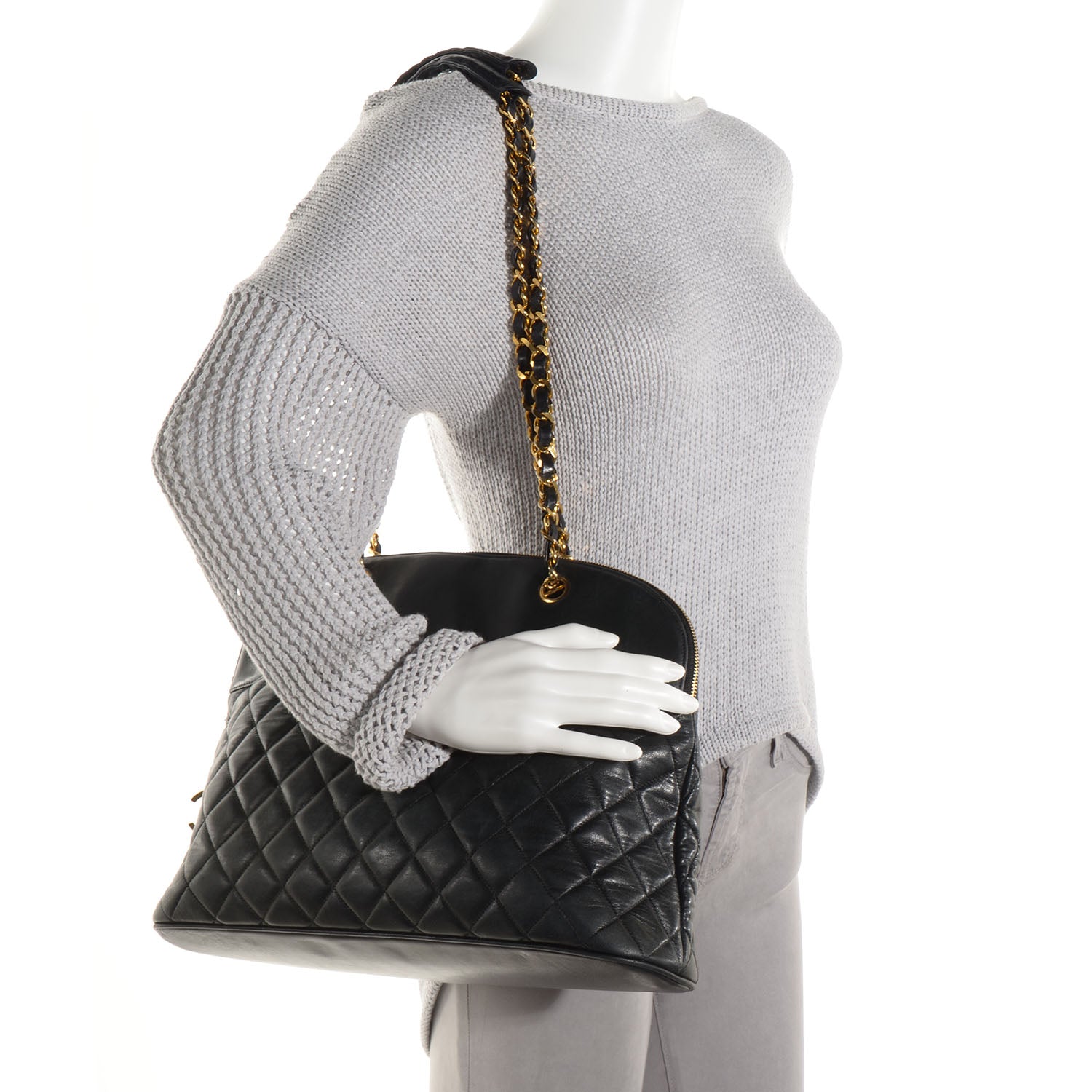 Chanel Lambskin Quilted Shoulder Bag Black 2 of 7