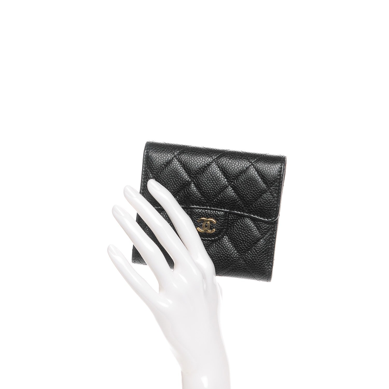 Chanel Caviar Quilted Compact Flap Wallet Black 2 of 8