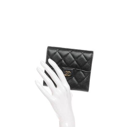 Chanel Caviar Quilted Compact Flap Wallet Black 2 of 8