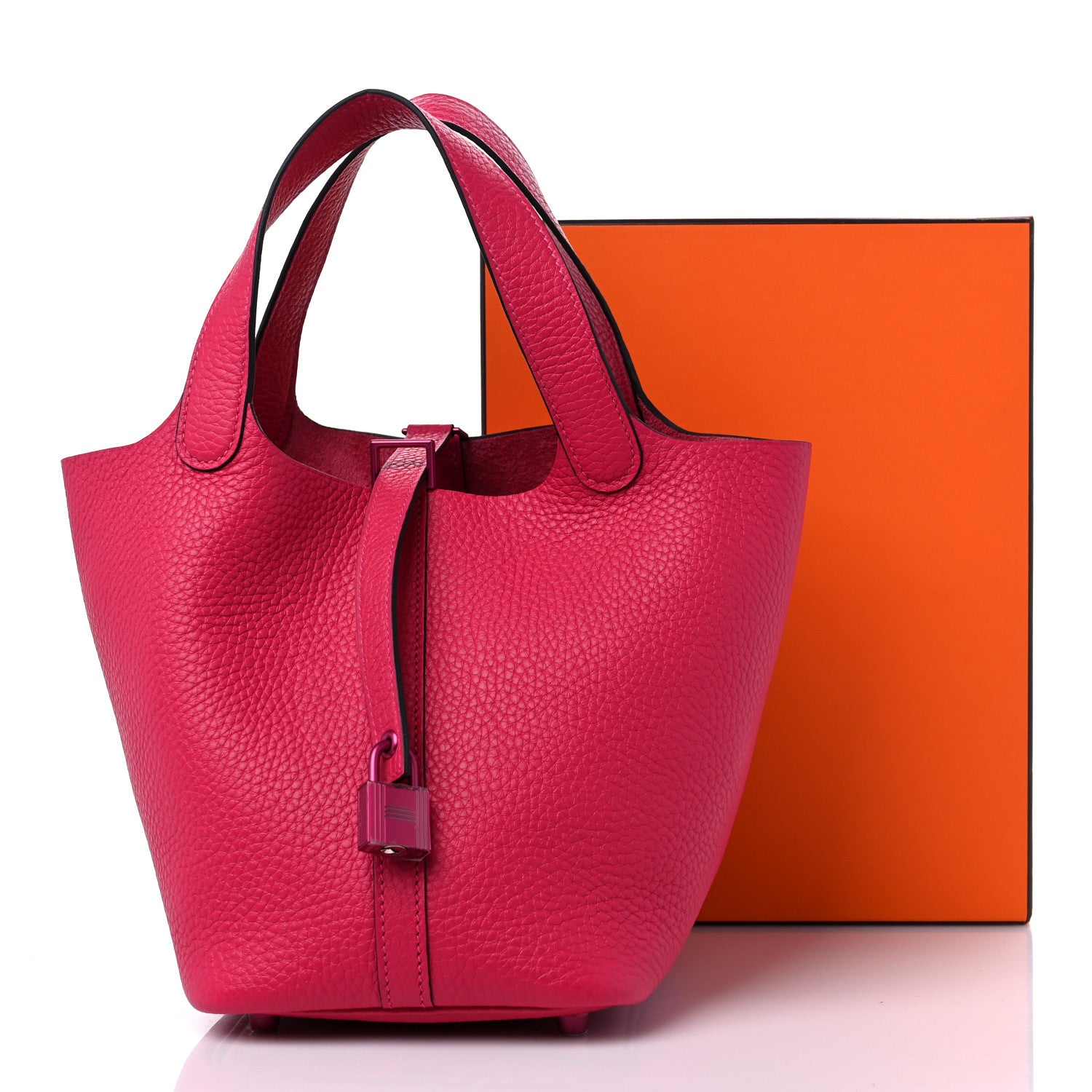 Hermes Taurillon Clemence Monochrome Picotin Lock 18 PM Rose Mexico 9 of 9