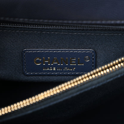 Chanel Caviar Quilted Medium Coco Handle Flap Navy Blue 6 of 10