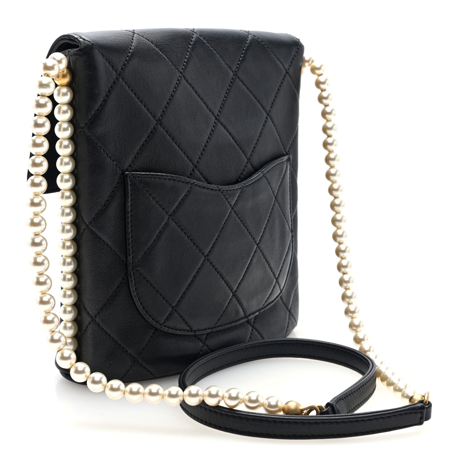 Chanel Calfskin Quilted Pearl Small About Pearls Hobo Bag Black 3 of 10
