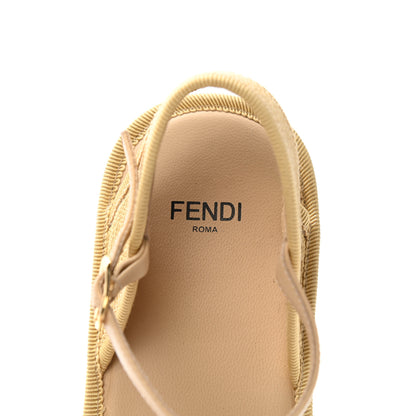 Fendi Raffia FF Embroidered Espadrille Platform Sandals 36 Natural 6 of 9