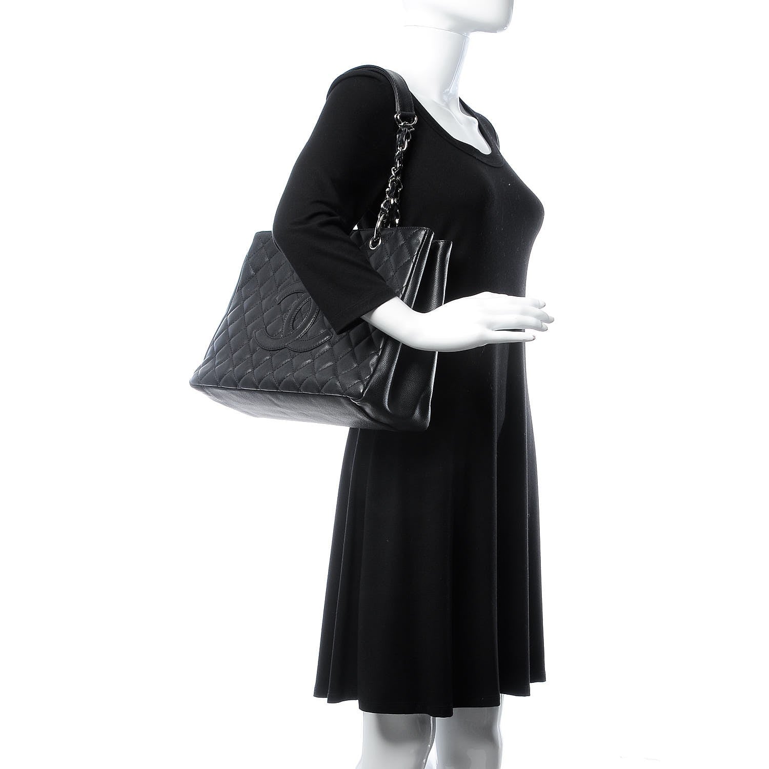 Chanel Caviar Quilted Grand Shopping Tote GST Black 2 of 15