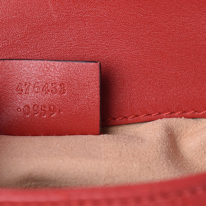 Gucci Calfskin Matelasse Super Mini GG Marmont Shoulder Bag Hibiscus Red 7 of 12