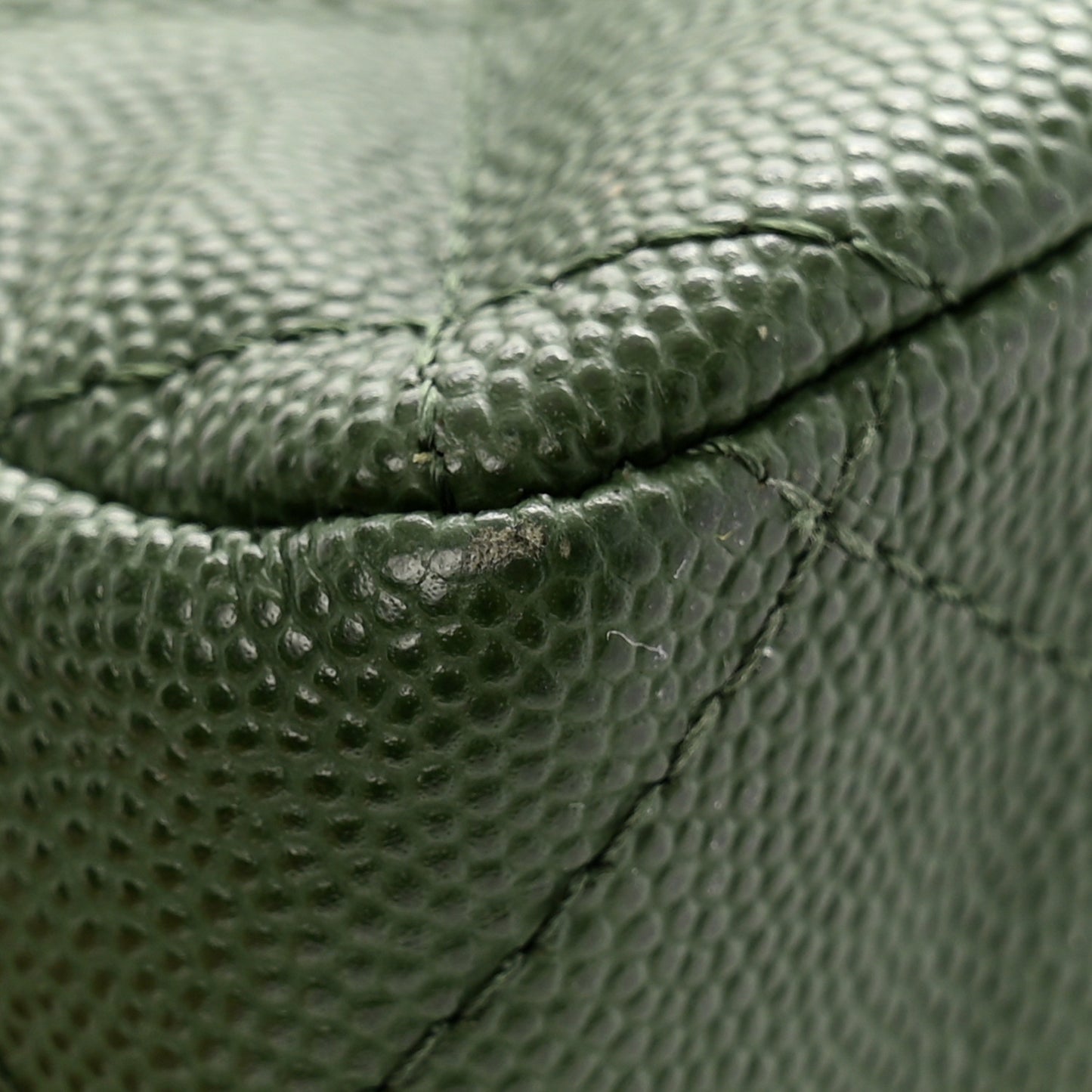 Caviar Quilted Jumbo Double Flap Green