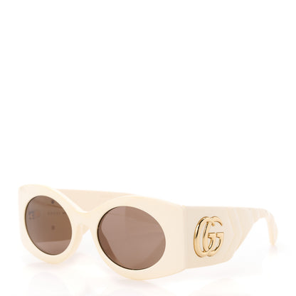 Gucci Acetate Frame GG Marmont Logo Sunglasses GG0810S Ivory 1 of 8
