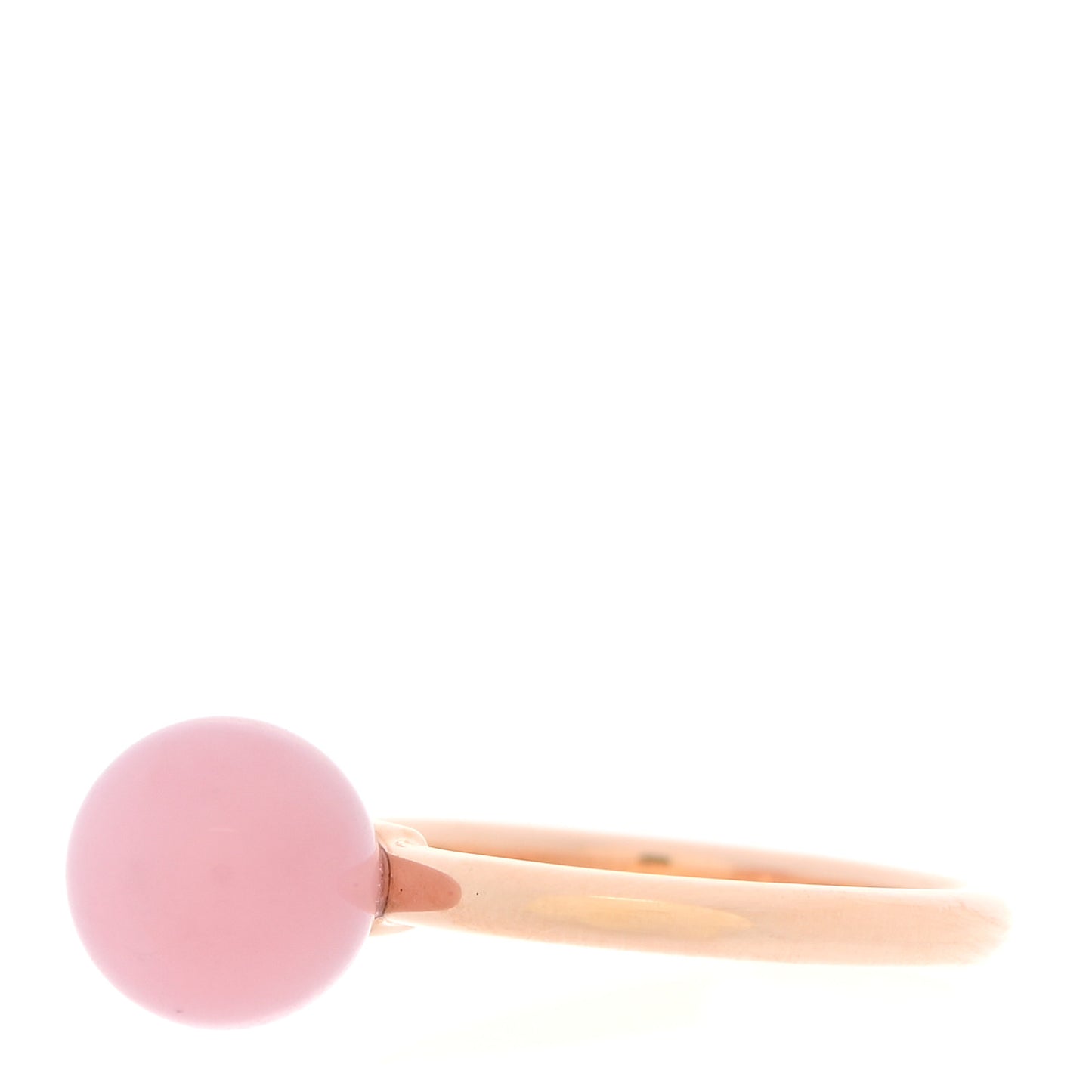 18K Rose Gold Rose Quartz HardWear Ball Ring 48 4.5