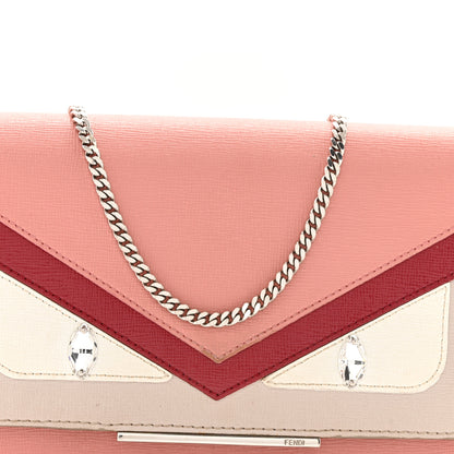 Fendi Vitello Elite Crystal Eye Monster Tube Wallet on Chain Grigio Polvere Ribes Multicolor 9 of 17