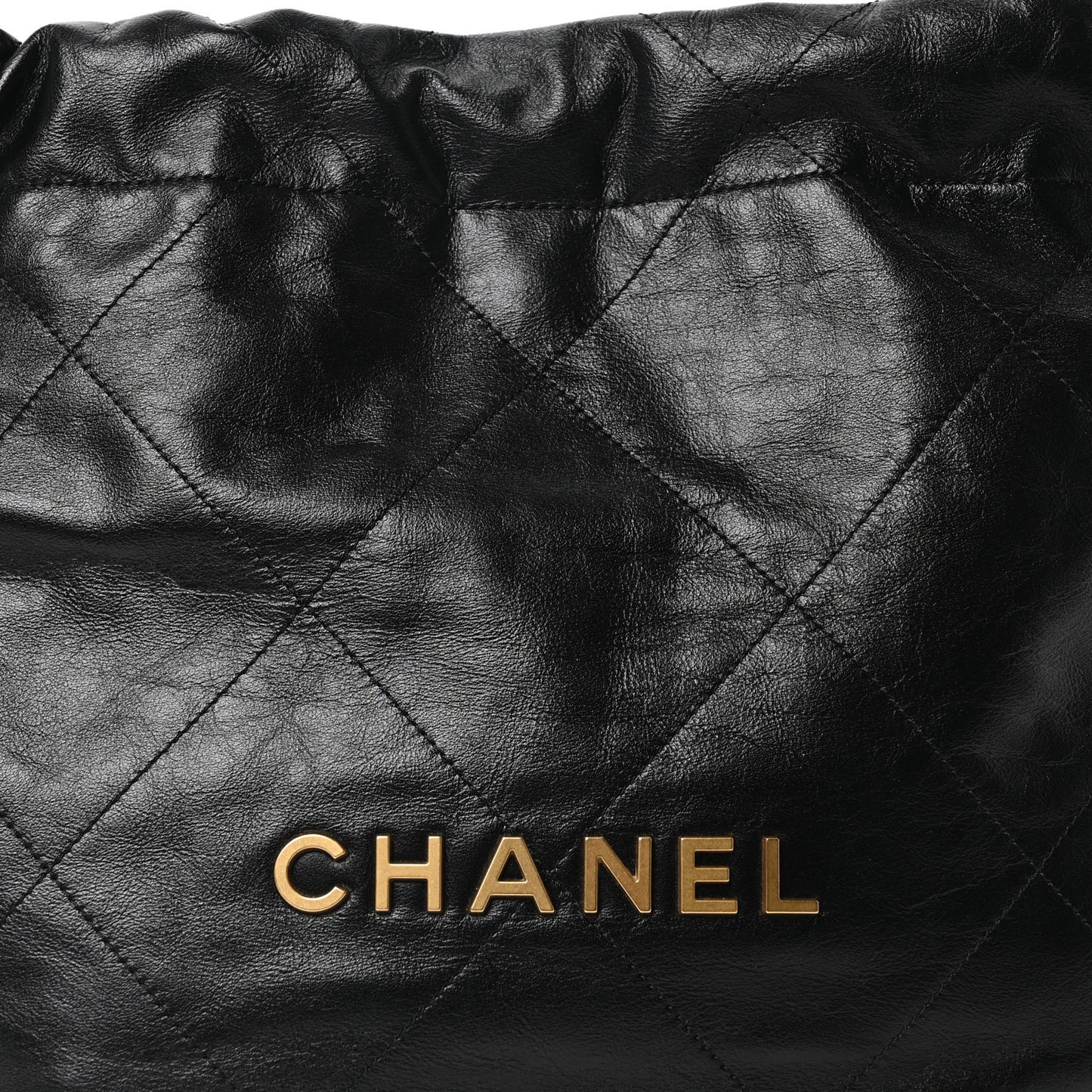 Shiny Calfskin Quilted Small Chanel 22 Black