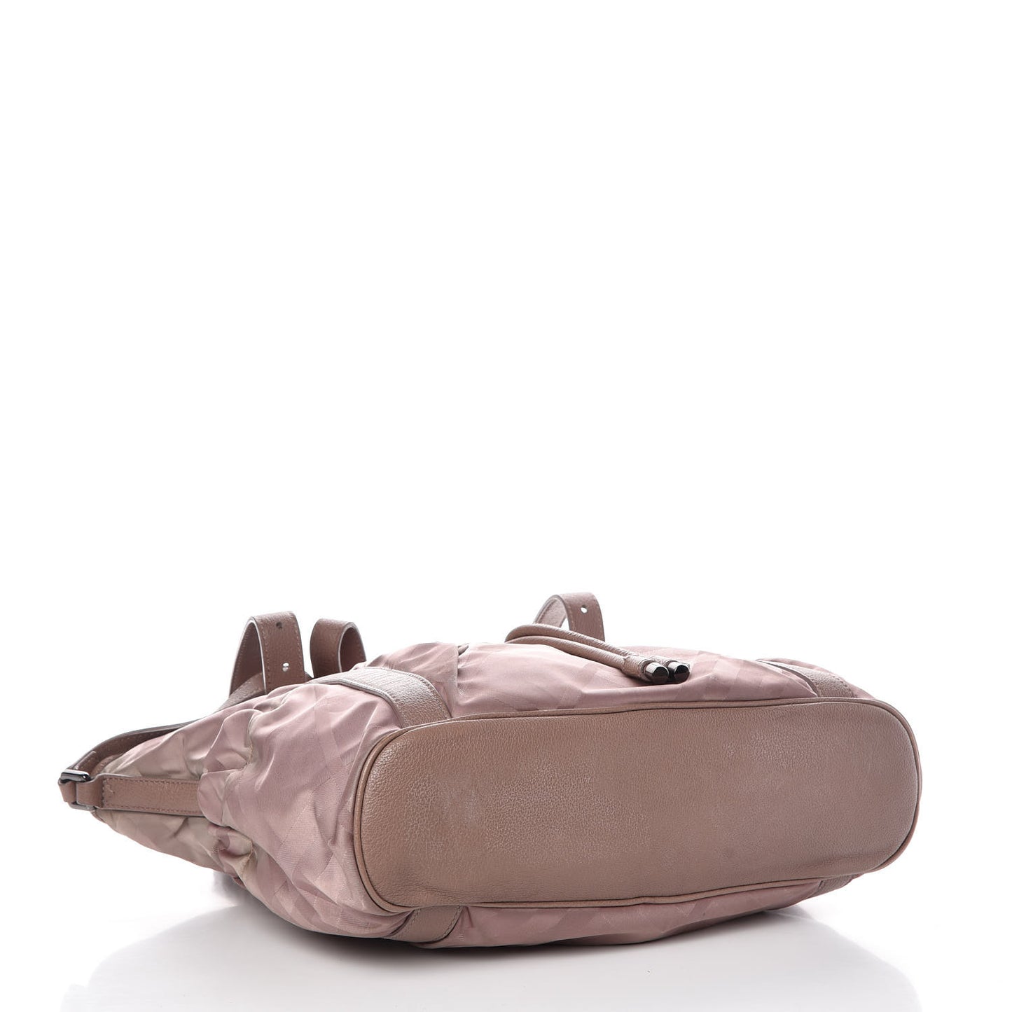 Nylon Tonal Check Drawstring Tote Light Pink