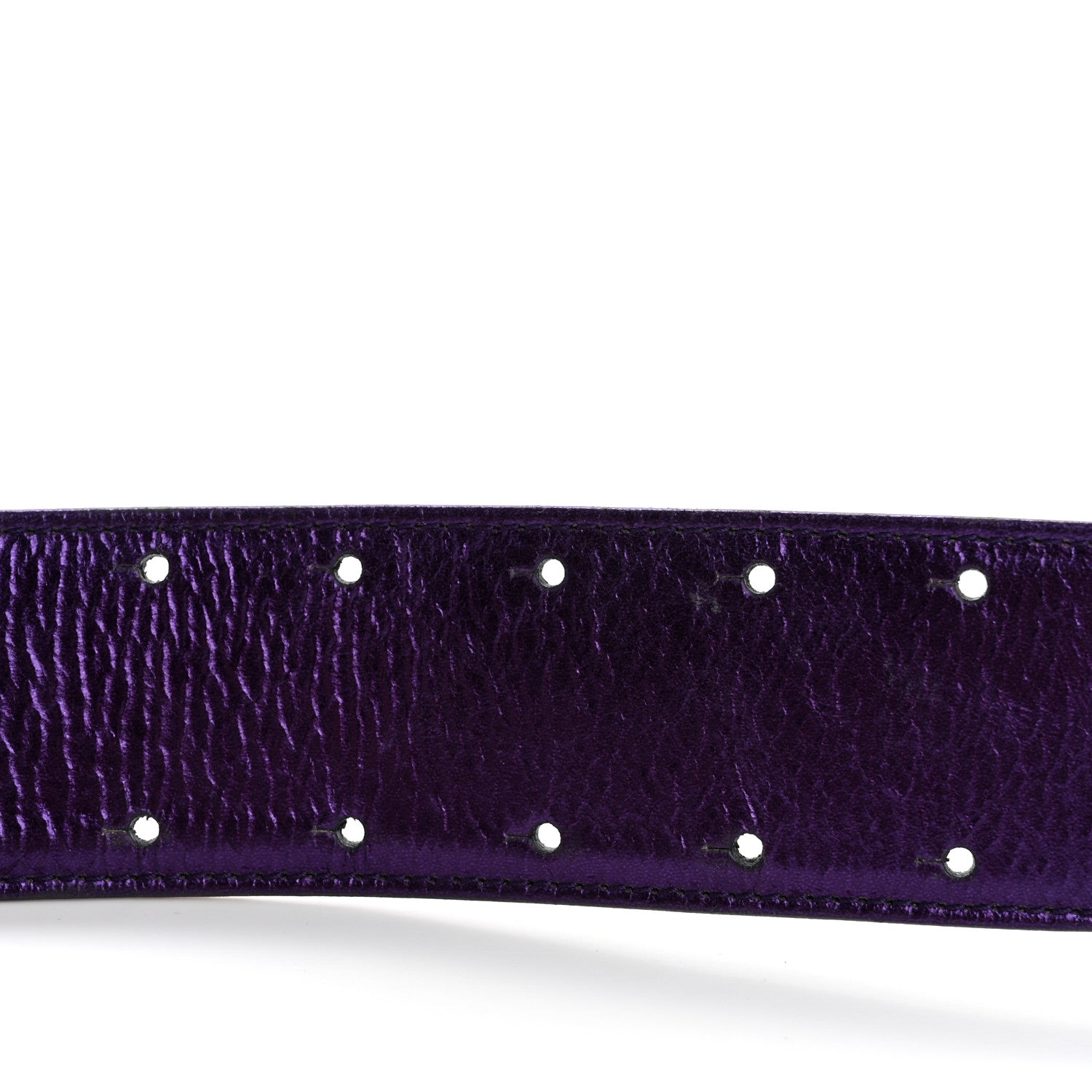 Chanel Metallic Calfskin CC Logo Belt 80 32 Purple 4 of 7