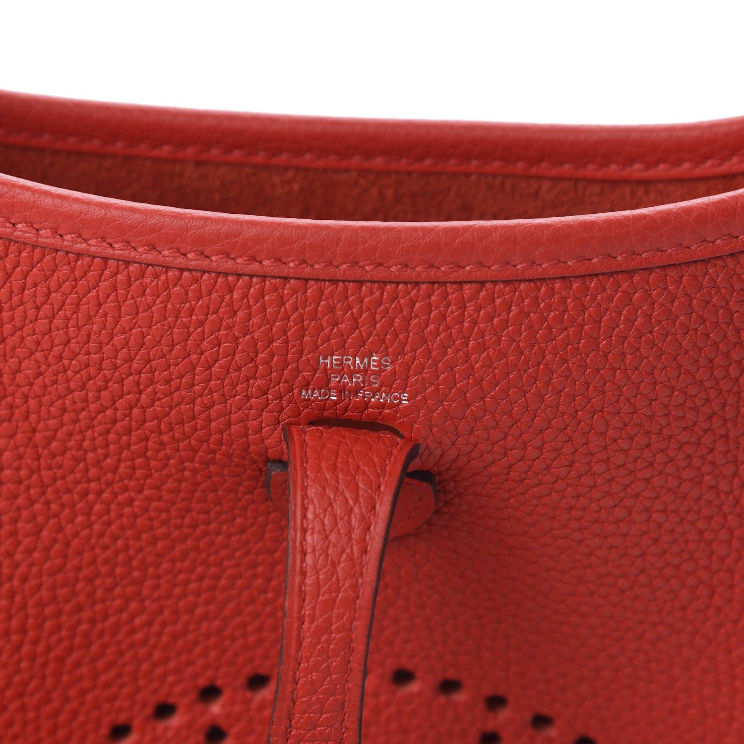 Hermes Taurillon Clemence Evelyne TPM Rouge De Coeur Bleu Du Nord 8 of 10