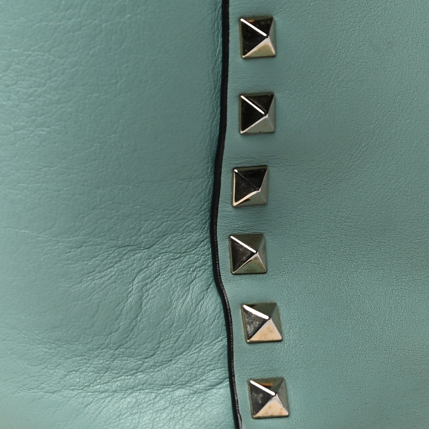 Vitello Rockstud Double Handle Tote Morning Dew