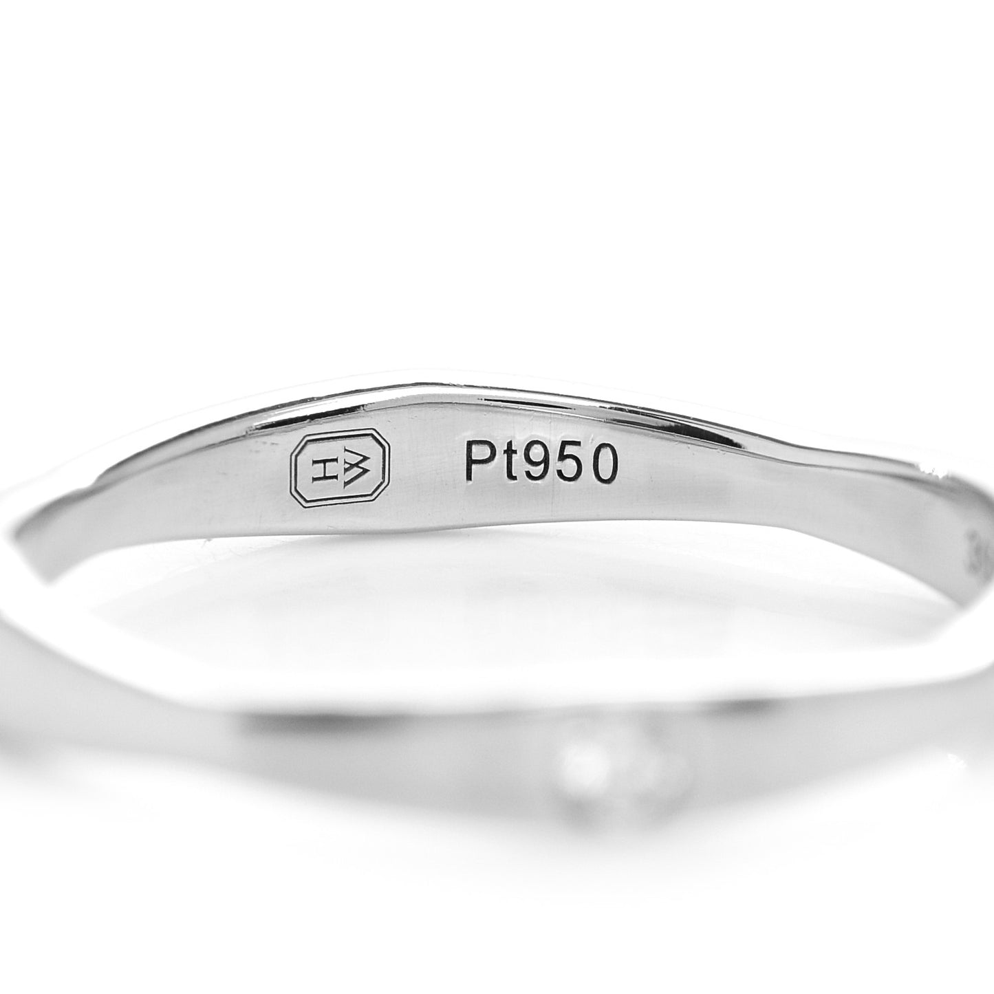 Platinum Diamond Wave Band Ring 56 7.75