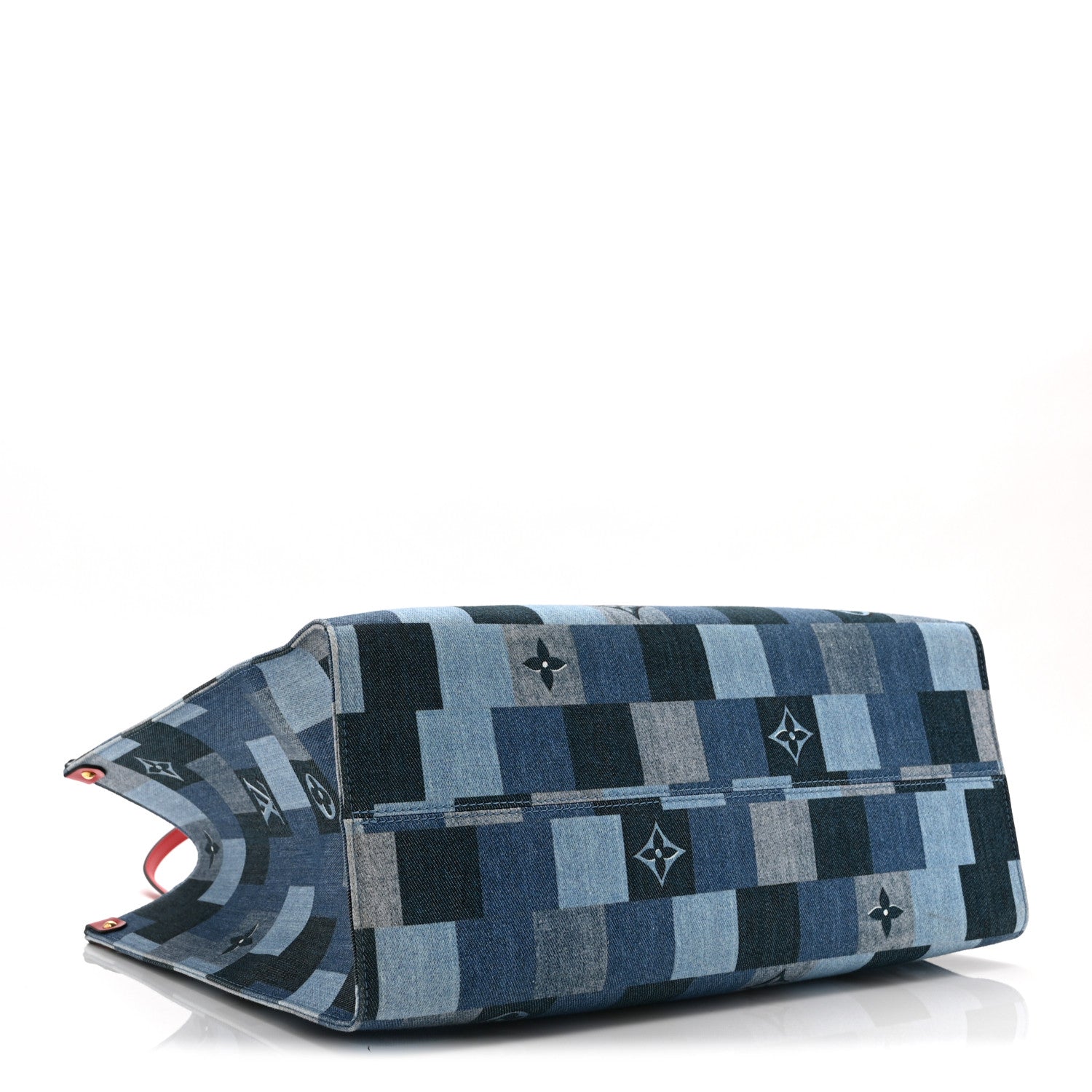 Louis Vuitton Denim Damier Monogram Onthego Blue Rouge 4 of 10