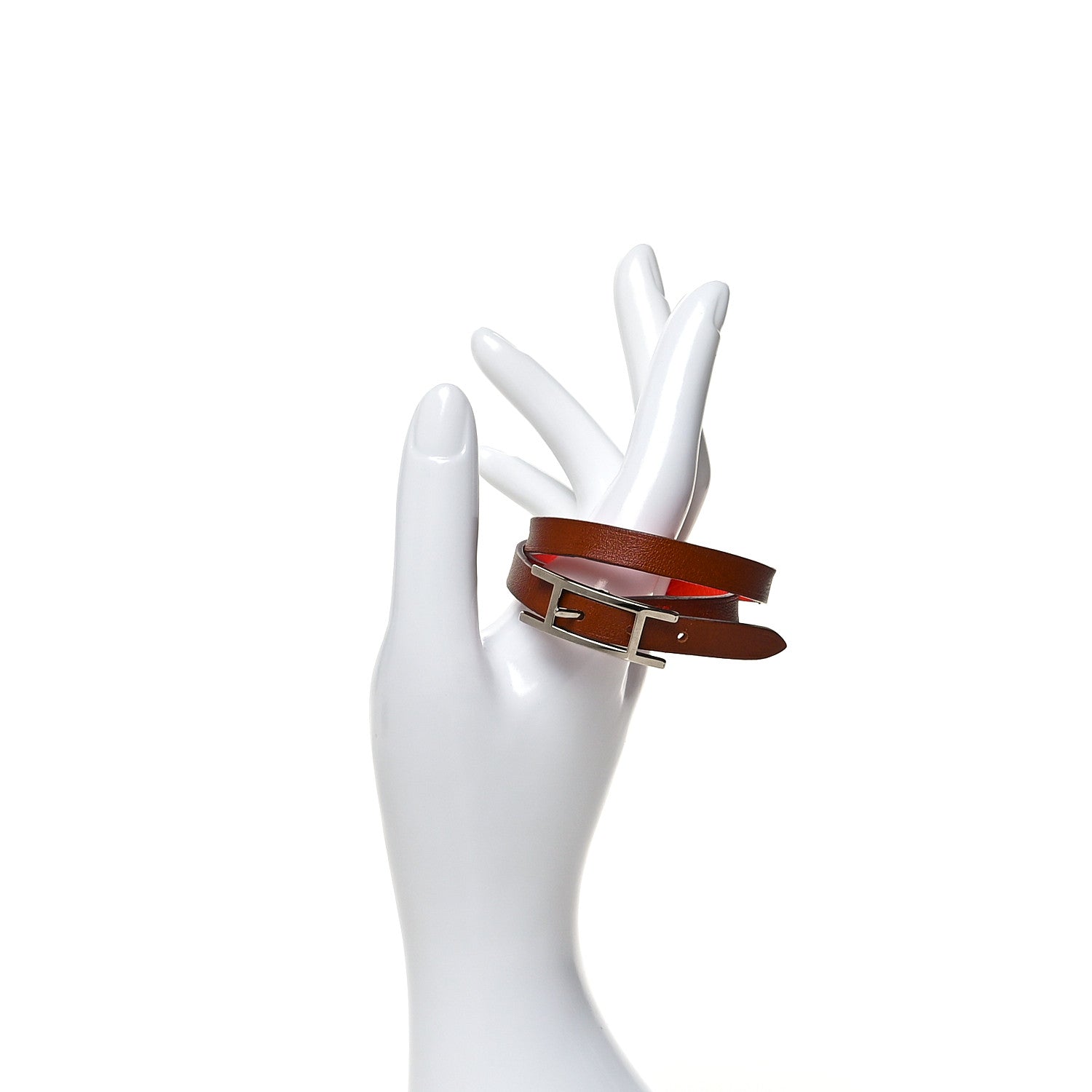 Hermes Swift Epsom Behapi Double Tour Bracelet XS Fauve Capucine 2 of 7