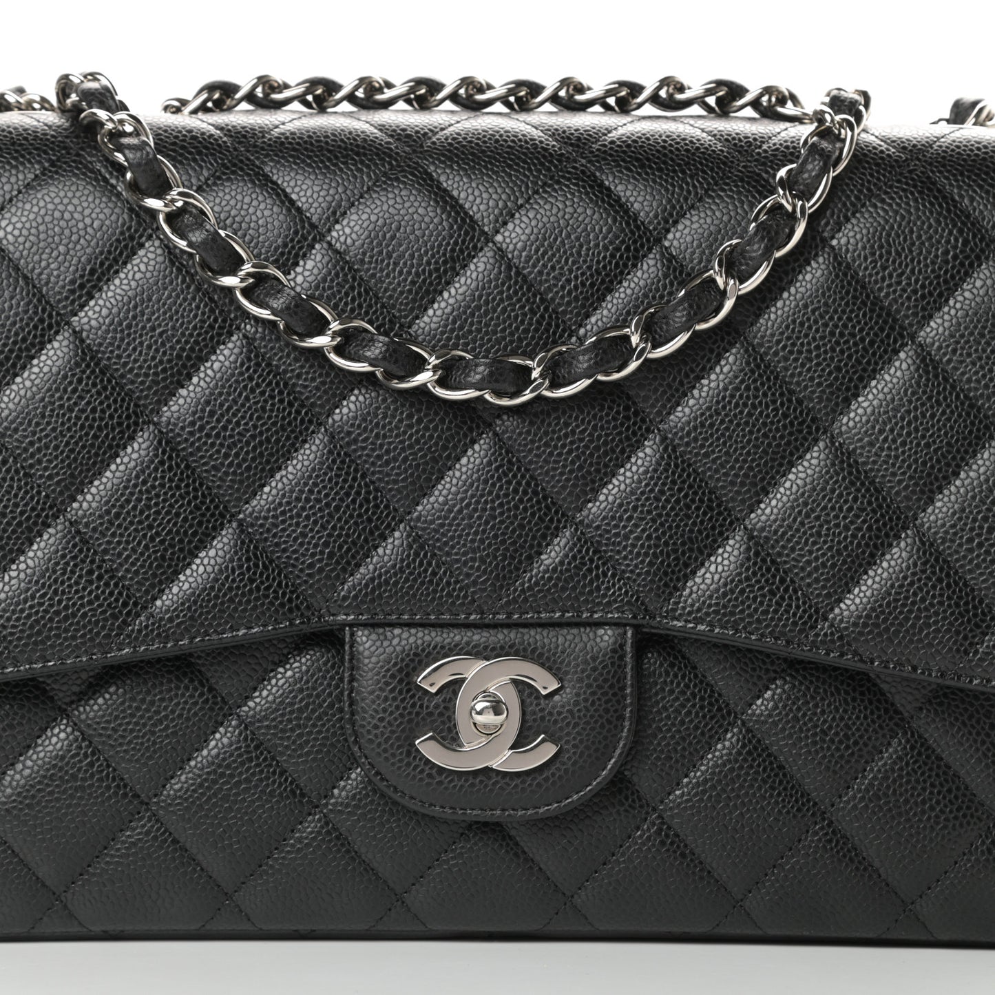 Caviar Quilted Jumbo Single Flap Black