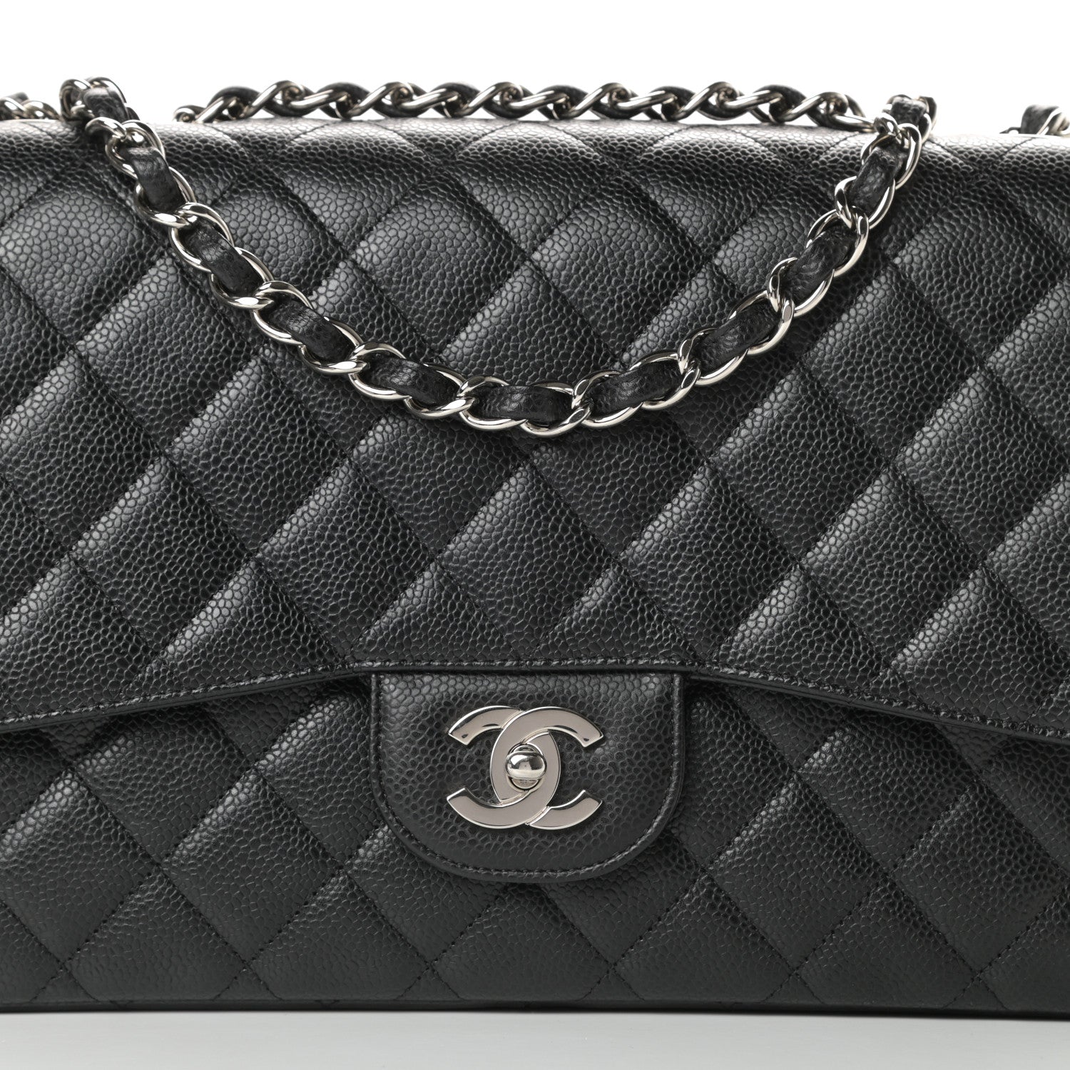 Chanel Caviar Quilted Jumbo Single Flap Black 8 of 11